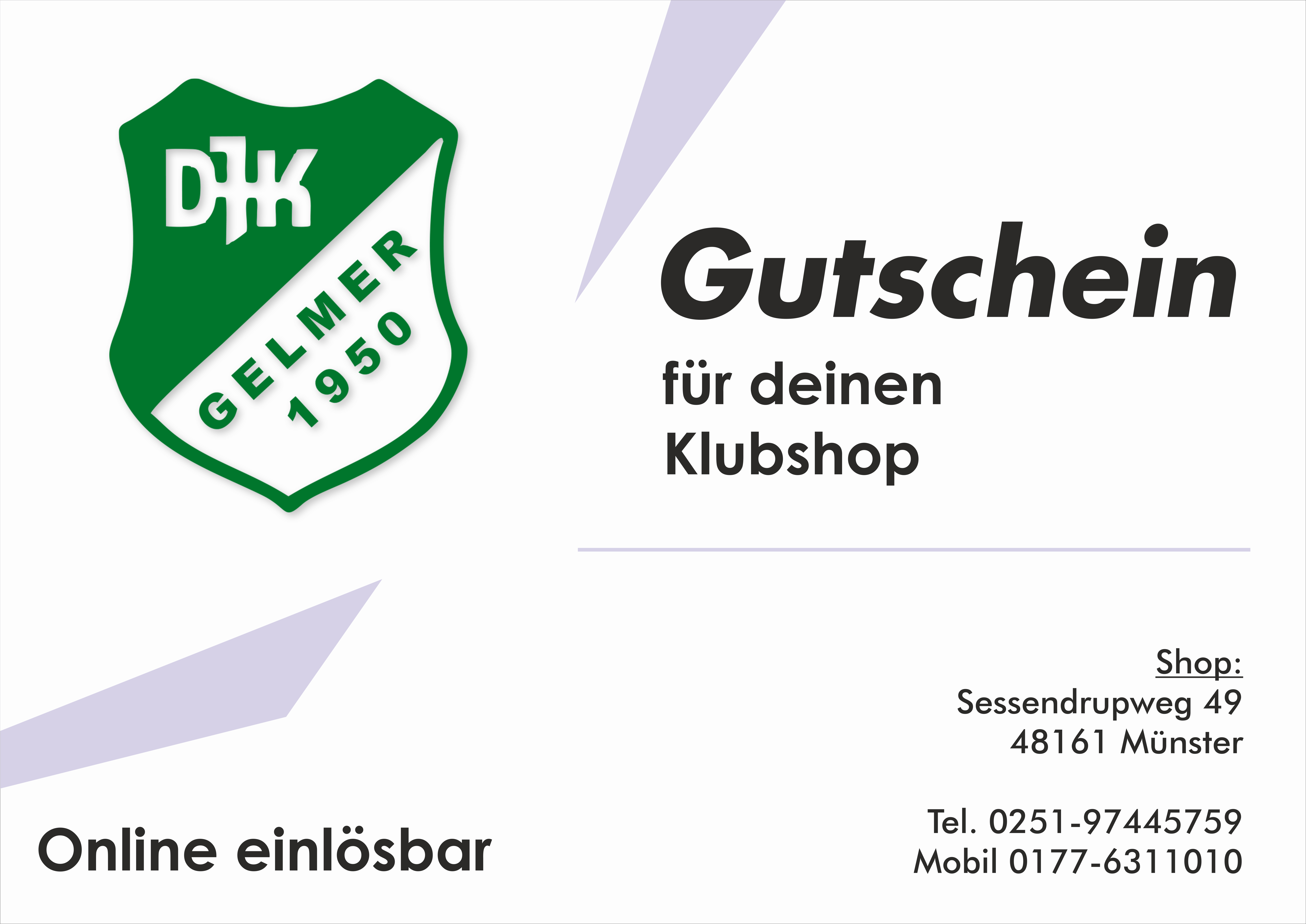 Gutschein Klubshop GW Gelmer